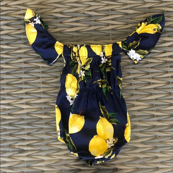 Other - Off-The-Shoulder Lemon Romper Playsuit